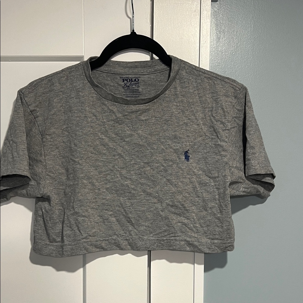 Polo by Ralph Lauren Heather Gray Cropped Crew Tee